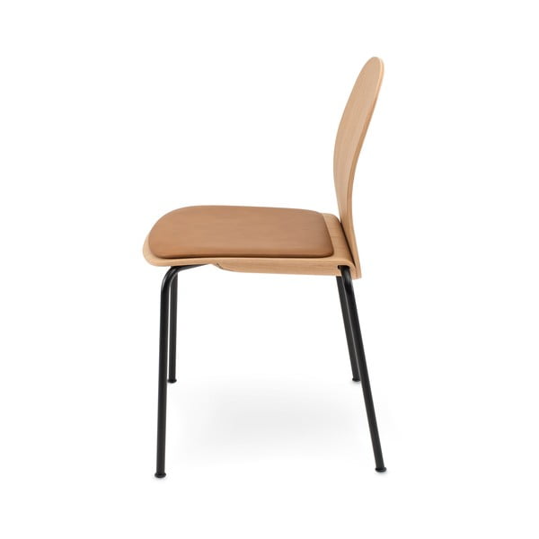 Jedilni stoli v kompletu z možnostjo nalaganja 2 ks v hrastovem dekorju v konjak rjavi barvi/v naravni barvi Book – Gazzda-image-3