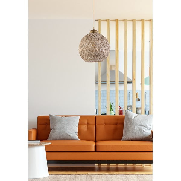 Bež/zlata viseča svetilka s senčilom iz jute ø 24 cm – Opviq lights-image-2