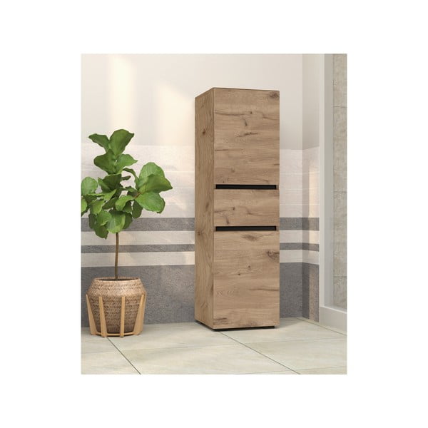 Visoka in ozka kopalniška omarica v hrastovem dekorju 38x130 cm Wisla – Støraa-image-4