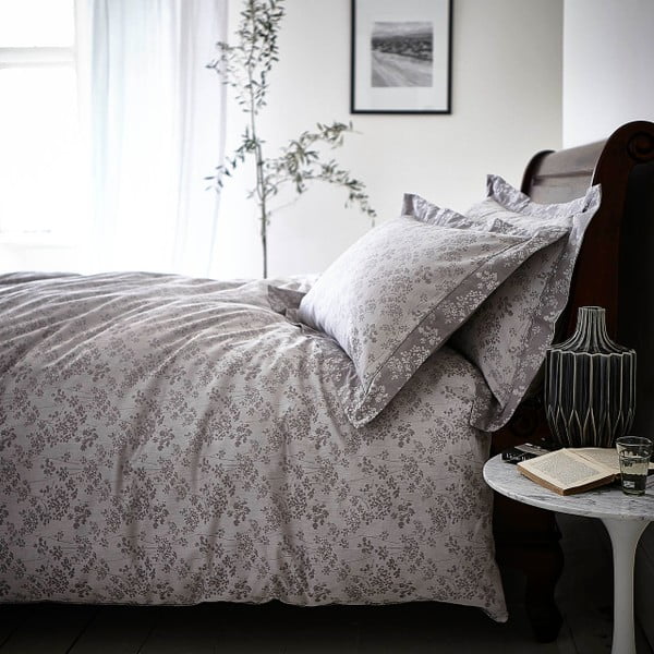 Siva posteljnina Bianca Spring Jacquard, 260 x 220 cm