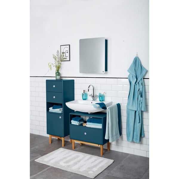 Modrozelena visoka/stenska kopalniška omarica 40x100 cm Color Bath – Tom Tailor-image-1
