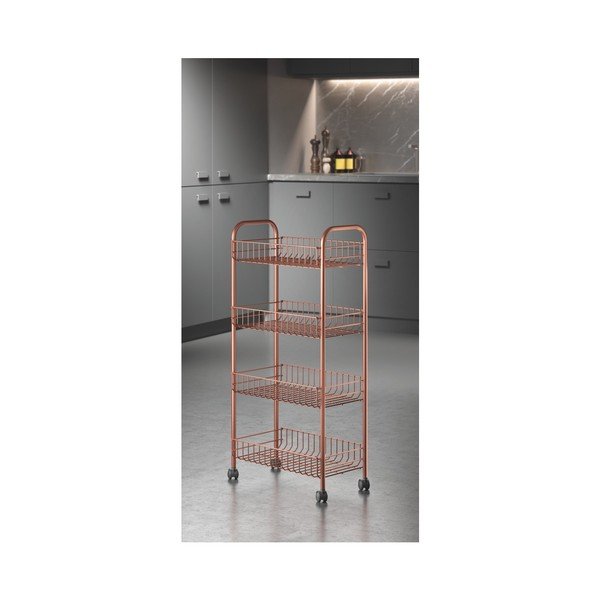 Kovinska mobilna polica v bakreni barvi 41x84 cm Ascona - Metaltex-image-3