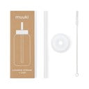 Silikonska slamica s čistilno krtačko in pokrovom Clear  – Muuki