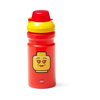 Rdeča steklenička za vodo z rumenim pokrovom LEGO® Iconic, 390 ml