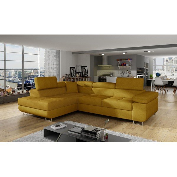 Rumena raztegljiva/s prostorom za shranjevanje kotna sedežna garnitura (levi kot/v obliki črke L) Anton – ELTAP-image-3