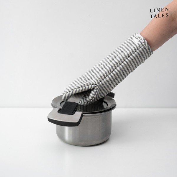 Lanena kuhinjska rokavica Thin Black Stripes – Linen Tales-image-1