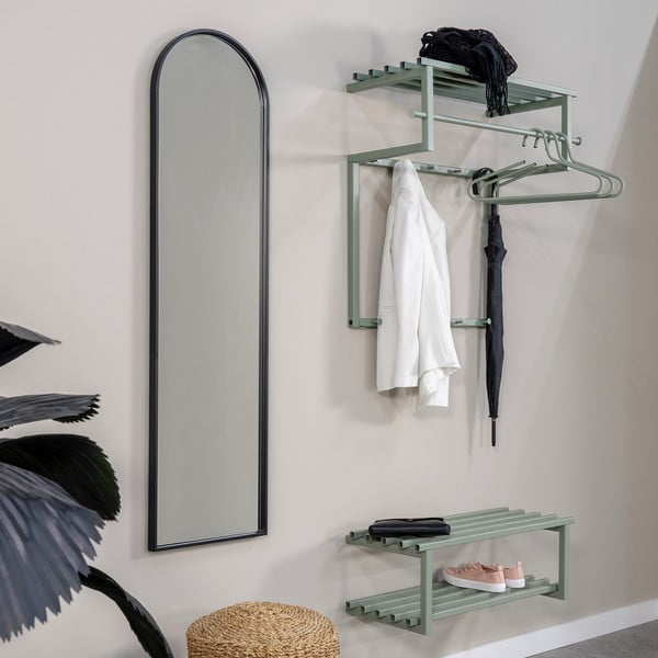 Prašno zelen kovinski stenski obešalnik s polico 76 cm Rizzoli – Spinder Design-image-1