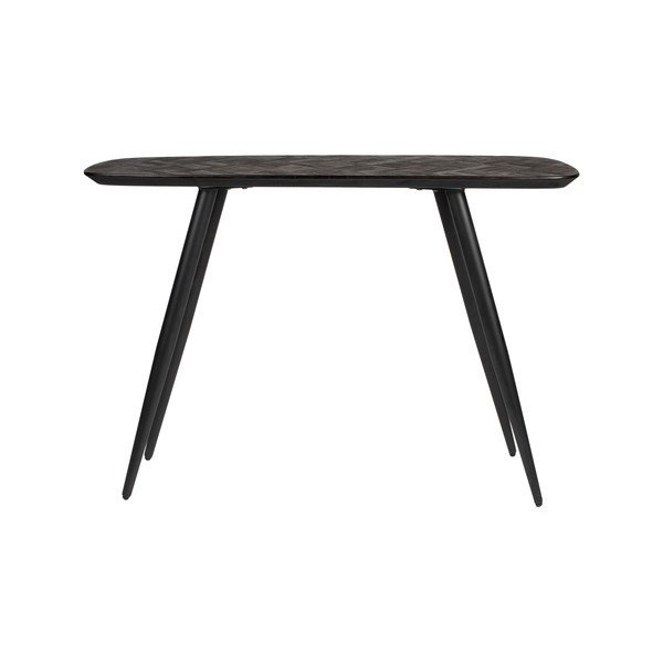 Črna stranska mizica iz masivnega tika 37x118 cm Webster – White Label