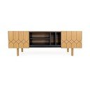 TV omarica v hrastovem dekorju v črni in naravni barvi 175x60 cm Porto - Woodman