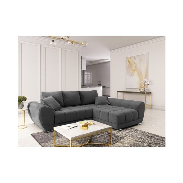 Temno siva sedežna garnitura Windsor & Co Sofas Cloudlet, desni kot-image-3