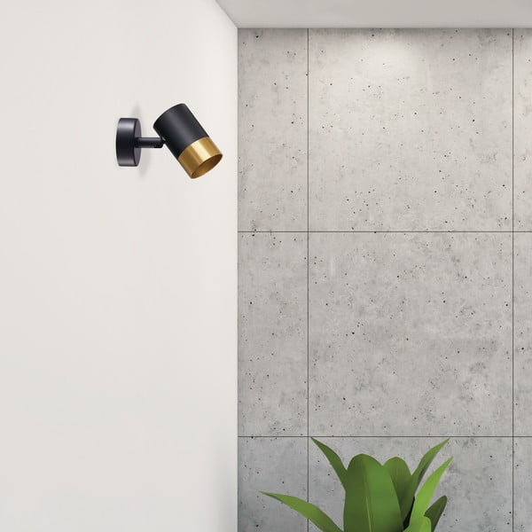 Črna/zlata stenska svetilka Tobi – Candellux Lighting-image-1