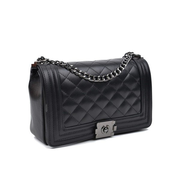 Črna usnjena torbica Anna Luchini Masika-image-2