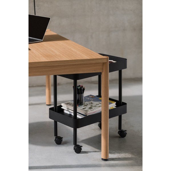 Črn kovinski regal na koleščkih 60x62x30 cm Nolle – noo.ma-image-4