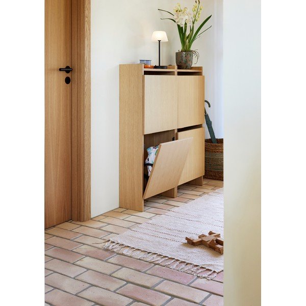 Preklopna omarica za čevlje v hrastovem dekorju v naravni barvi 50x110x24 cm Forma – Hübsch-image-1