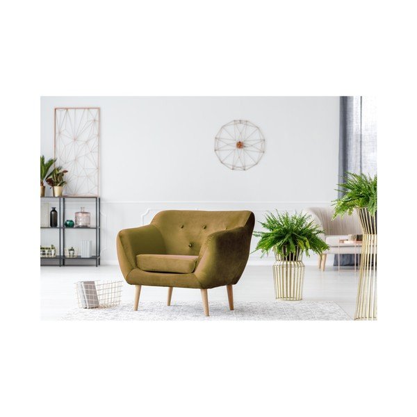 Gorčično rumen fotelj Mazzini Sofas Amelie-image-2