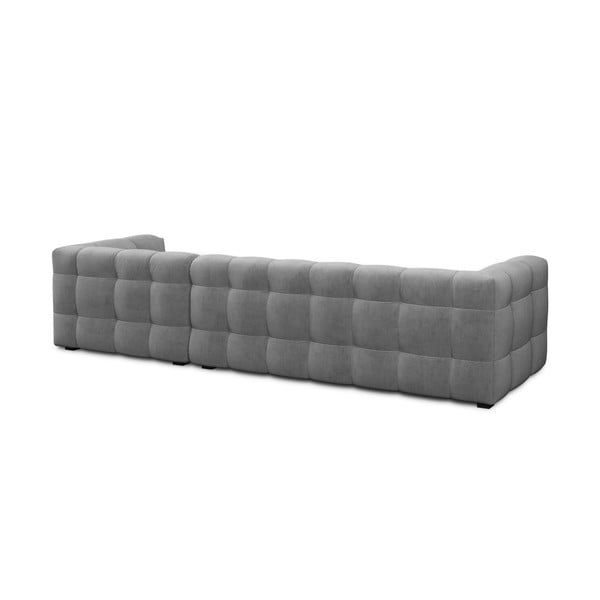 Siva žametna kotna sedežna garnitura Windsor & Co Sofas Vesta, desni kot-image-4