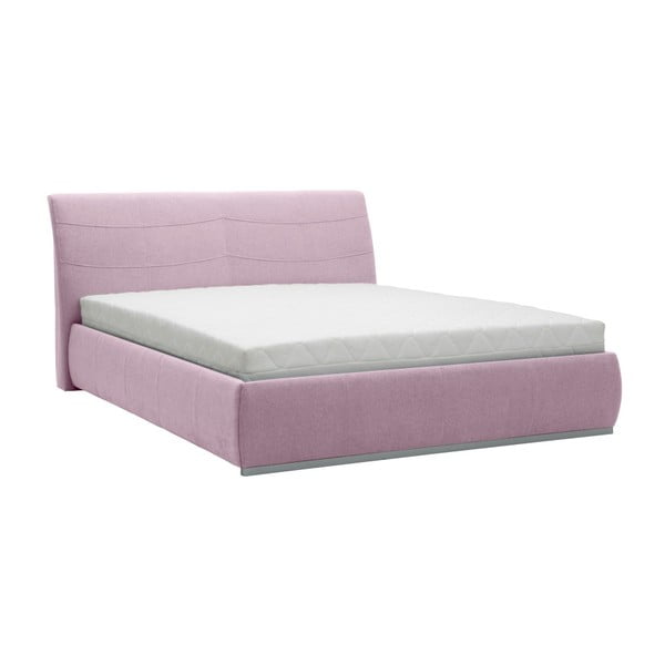 Svetlo roza zakonska postelja Mazzini Beds Luna, 160 x 200 cm