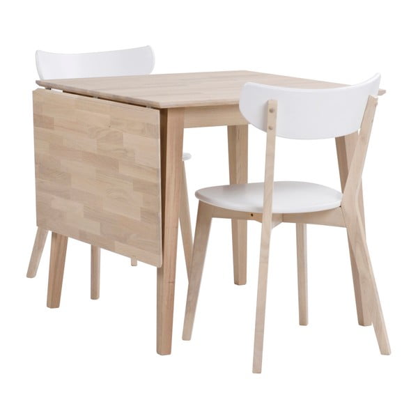 Raztegljiva jedilna miza iz mat lakiranega hrastovega lesa Rowico Filippa, 80 x 80 cm-image-4