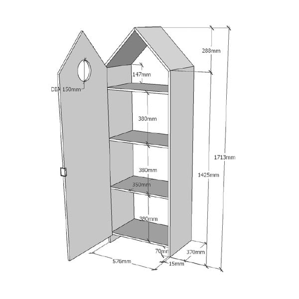 Mentolno zelena garderobna omara Vipack Casami-image-3
