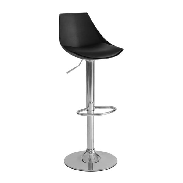 Črni barski stoli v kompletu z nastavljivo višino 2 ks iz umetnega usnja (višina sedeža 56,5 cm) – Casa Selección