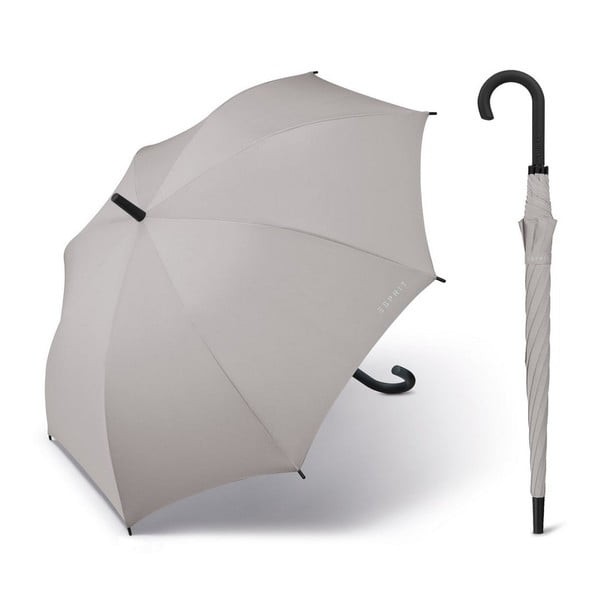 Svetlo siv vetrovni dežnik Ambiance Esprit, ⌀ 105 cm