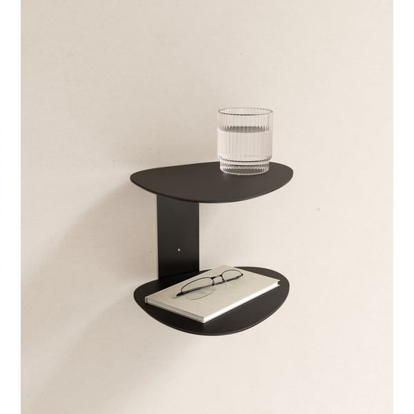 Črna jeklena polica 29 cm Curve Bull – LIND DNA-image-1