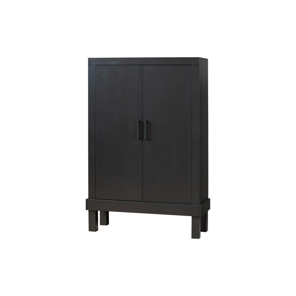 Črna omarica iz masivnega bora 107x160 cm Bonk – Basiclabel -image-4