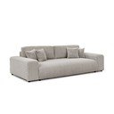 Svetlo siva raztegljiva/s prostorom za shranjevanje sedežna garnitura iz rebrastega žameta 260 cm Justin  – Ropez