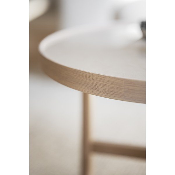 Okrogla mizica s keramično ploščo v naravni barvi 90x90 cm Marsden – Rowico-image-4