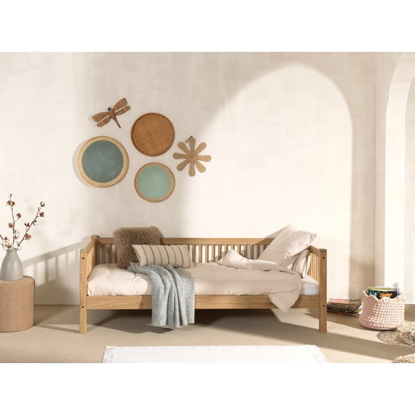 Otroška postelja iz masivnega hrasta 90x200 cm v naravni barvi Forrest – Vipack-image-1