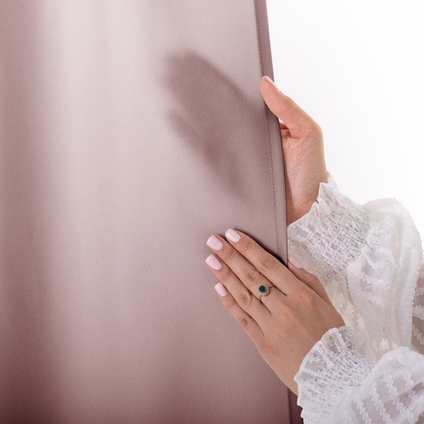 Prašno rožnata zavesa za delno zatemnitev 140x250 cm Carli Tie – Restilo-image-4