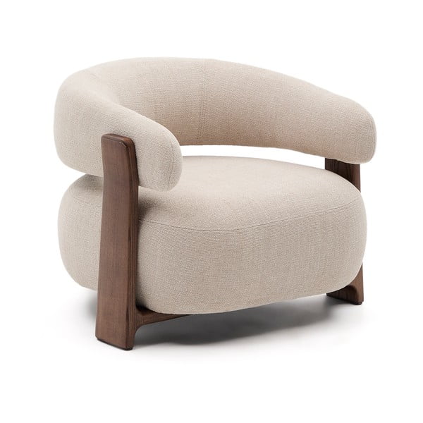 Bež fotelj iz šenilje Granite – Kave Home