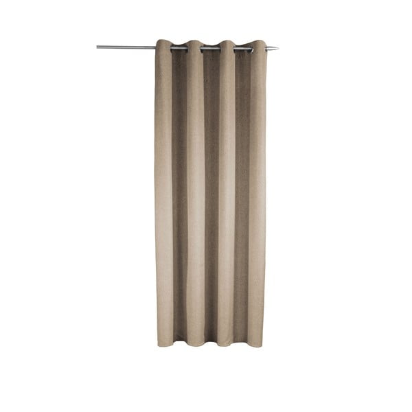 Rjava zavesa 135x245 cm Len Uni – Sehlbach