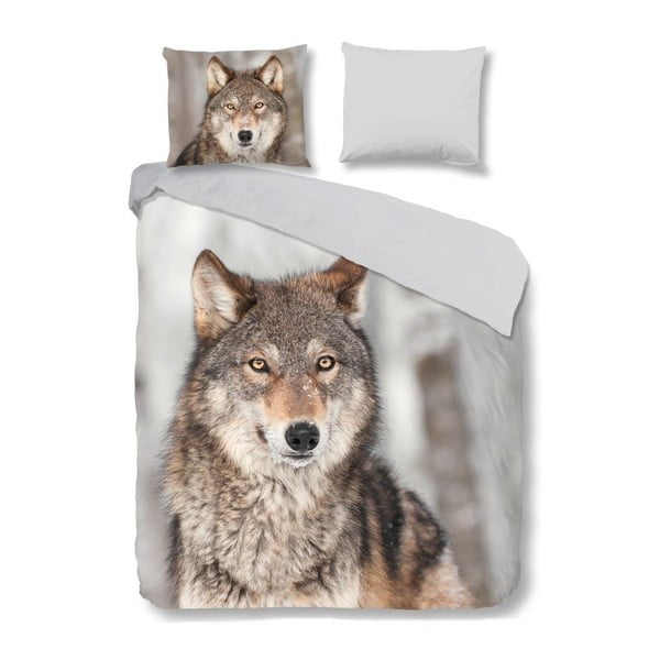 Flanelno posteljno perilo Dobro jutro, Wolf, 200 x 200 cm