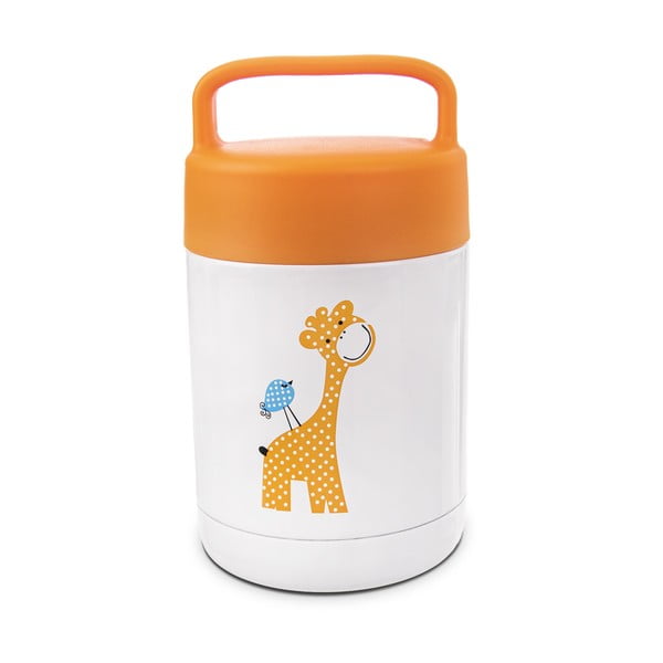Bela/oranžna otroška termoska 480 ml Žirafa – Orion