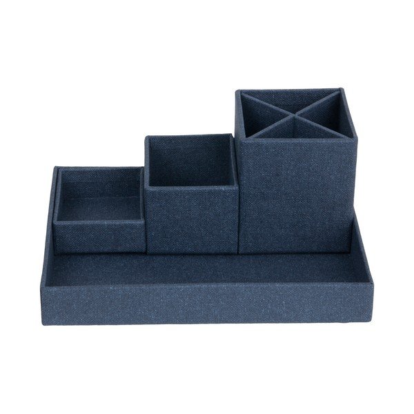 Temno moder 4-delni organizator za pisalno mizo Bigso Box of Sweden Lena-image-3