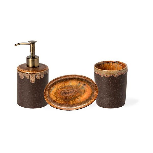 Rjav lonček za zobne ščetke iz kamenine Poterie Bath – Casafina-image-1