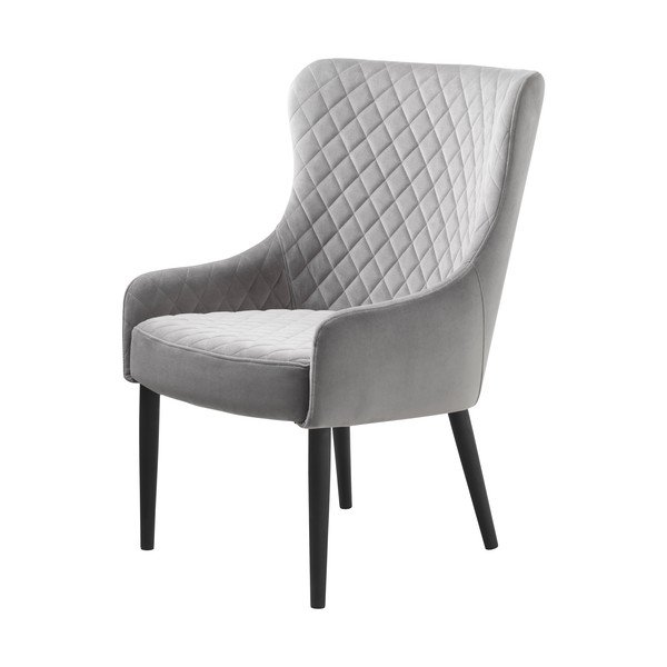 Svetlo siv žameten fotelj Ottowa – Unique Furniture