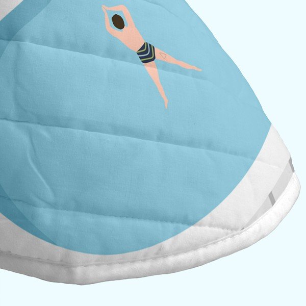 Modro/rožnato prešito pregrinjalo 260x260 cm Swimming pool – Aware-image-4