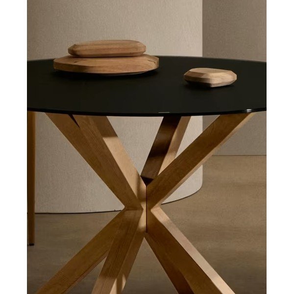 Jedilna miza s stekleno mizno ploščo 100x200 cm Argo – Kave Home-image-1