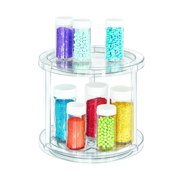 Okroglo vrtljivo dvonadstropno stojalo za posode iDesign The Home Edit, ⌀ 24,1 cm-image-4