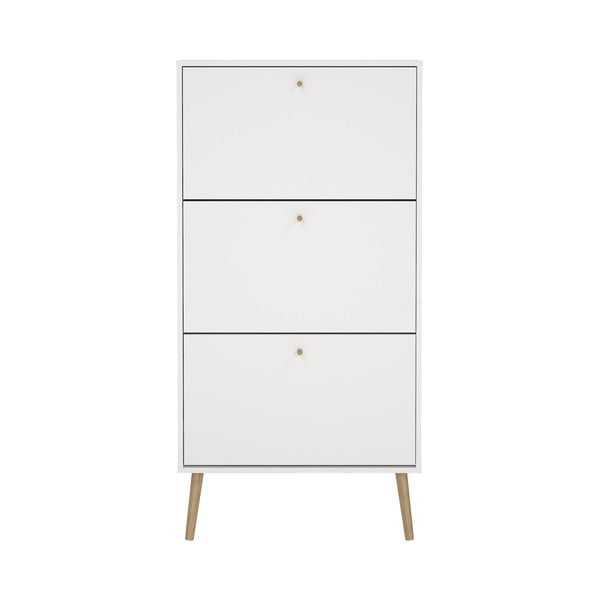 Bela preklopna omarica za čevlje Bodo – Tvilum-image-2