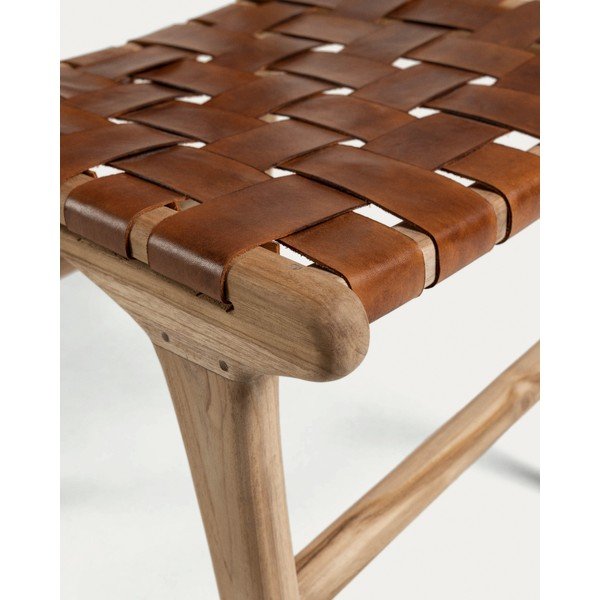 Usnjeni jedilni stoli v konjak rjavi in naravni barvi v kompletu 2 ks Calixta – Kave Home-image-3