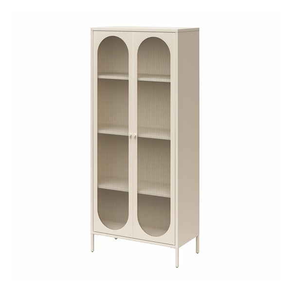 Kremno bela kovinska vitrina 80x186x40 cm Luna – Støraa-image-4