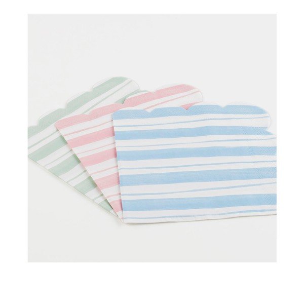 Papirnati prtički v kompletu 16 ks Ticking Stripe – Meri Meri-image-1