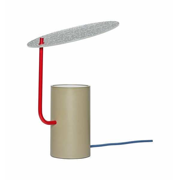 Kaki zelena namizna svetilka s steklenim senčilom (višina 35 cm) Disc – Hübsch