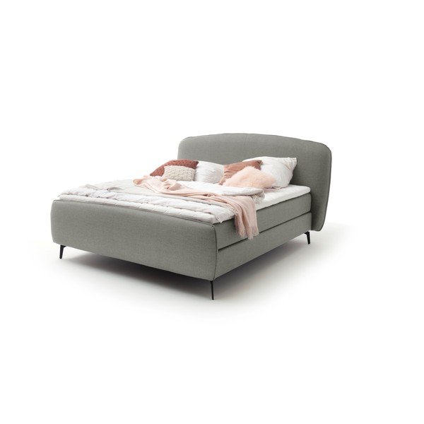 Svetlo siva boxspring postelja 180x200 cm Imola – Meise Möbel-image-2