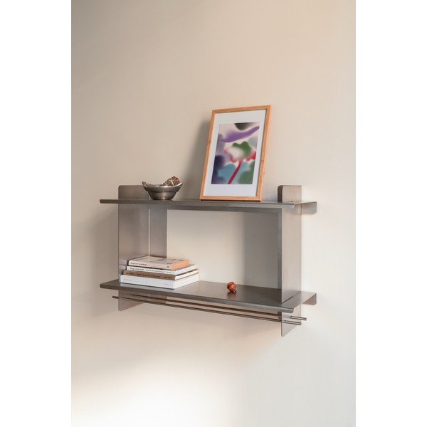 Večnivojska kovinska polica v srebrni barvi 70 cm Tivo – noo.ma-image-1