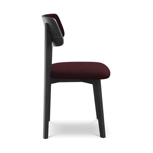 Bordo rdeč jedilni stol iz masivnega lesa Niu – Makamii-image-2