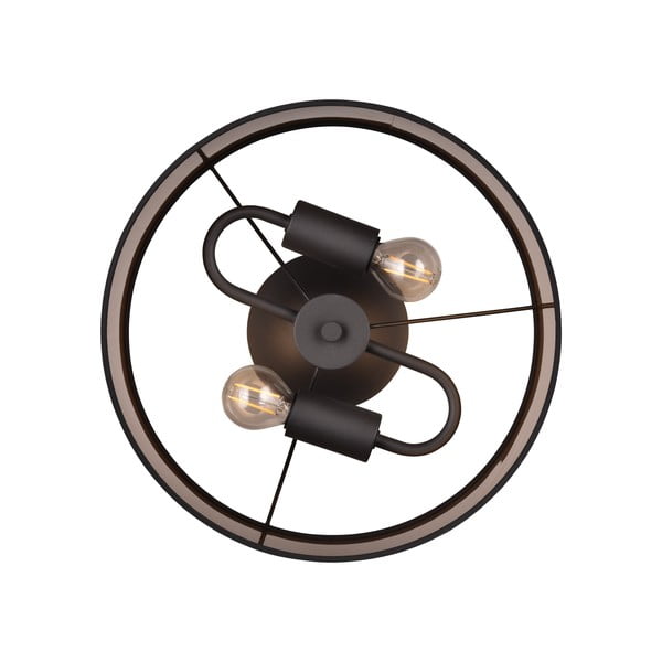 Črna/rjava stropna svetilka ø 30 cm Davos – Reality-image-2